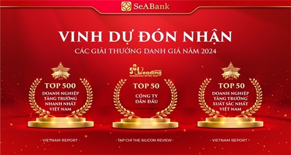 SeABank lần thứ năm được vinh danh Top 500 doanh nghiệp tăng trưởng nhanh nhất Việt Nam
