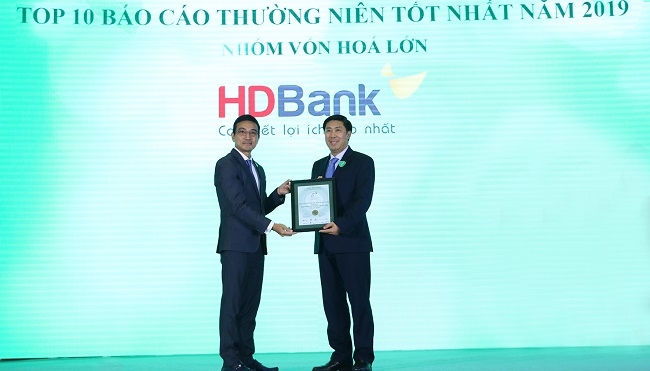 HDBank nhận giải thưởng Báo cáo thường niên tốt nhất 2019