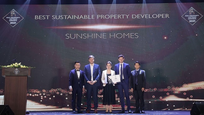 Sunshine Homes bội thu giải thưởng tại Dot Property Vietnam Awards 2021