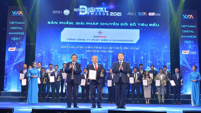 EVNGENCO3 nhận giải 'Sản phẩm, giải pháp công nghệ số tiêu biểu năm 2021'