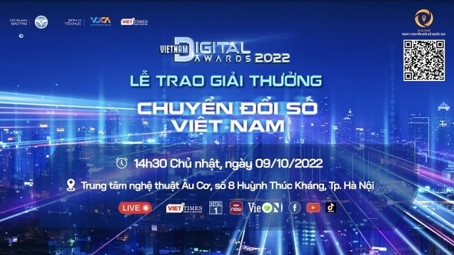 Giải thưởng Chuyển đổi số Việt Nam năm 2022 được trao vào ngày 9/10