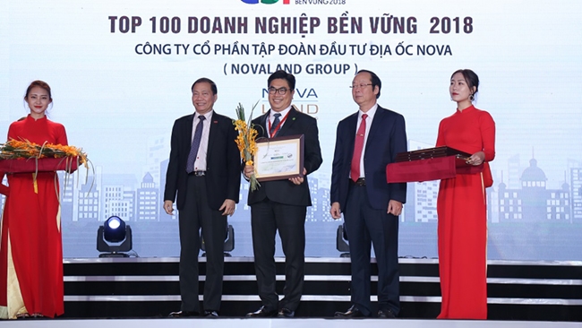 Novaland lần đầu lọt Top 100 doanh nghiệp bền vững năm 2018