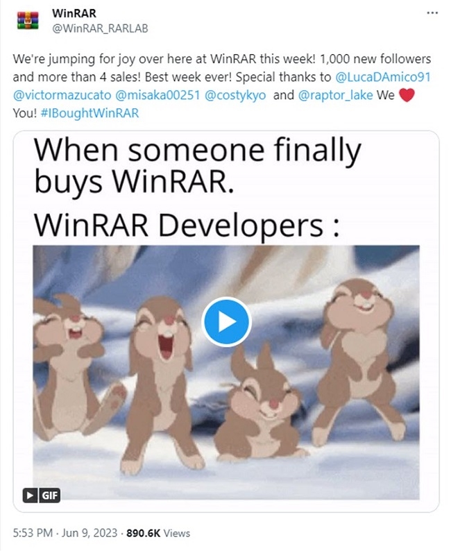 WinRAR vui mừng khi bán được … 4 bản quyền trong vòng một tuần
