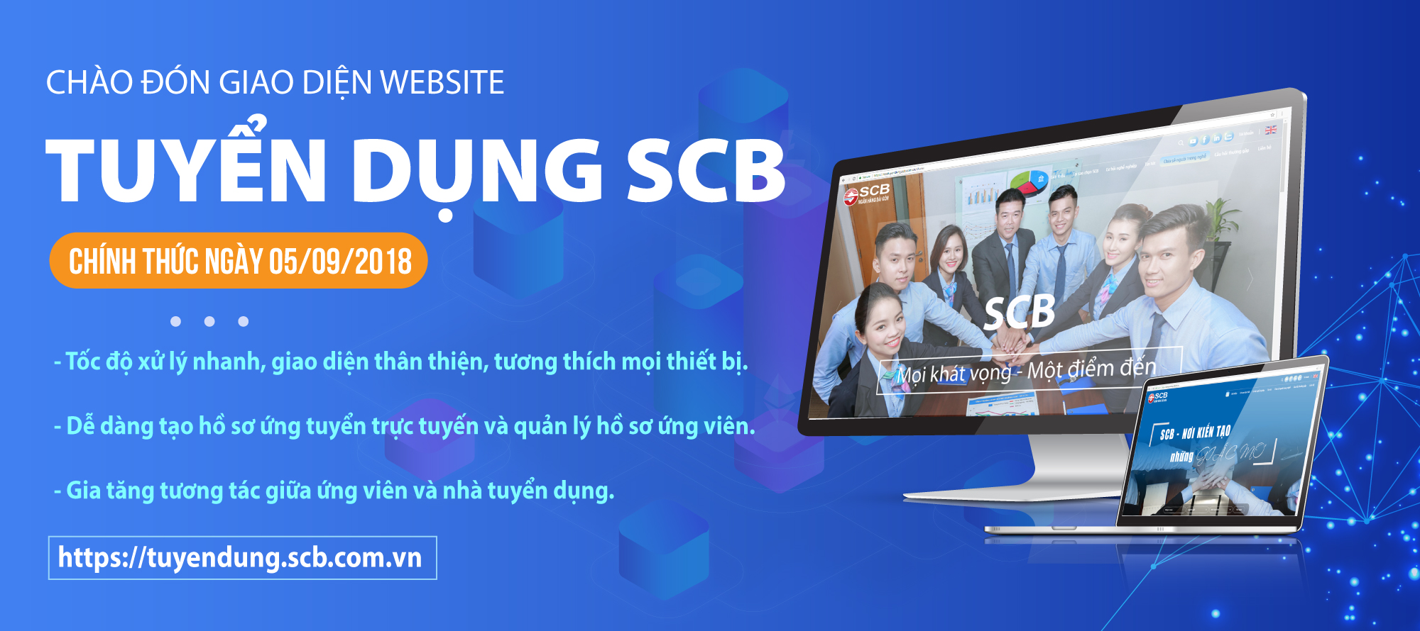 SCB ra mắt website tuyển dụng mới gia tăng tương tác với các ứng viên