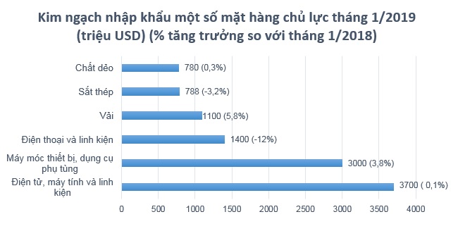 Việt Nam nhập siêu 800 triệu USD trong tháng 1/2019 1