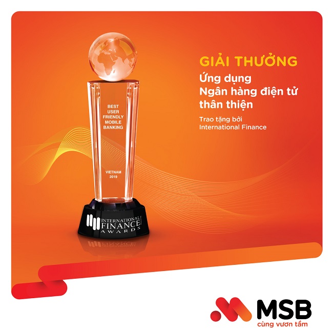 MSB nhận giải 'Ứng dụng Ngân hàng điện tử thân thiện 2019'