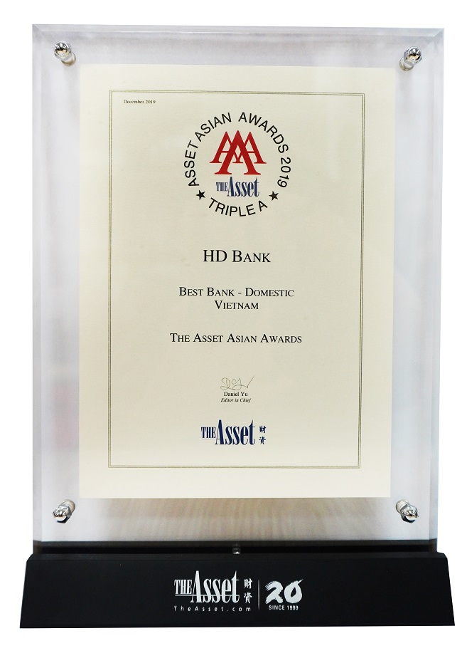 HDBank đạt giải 'Ngân hàng nội địa tốt nhất Việt Nam'