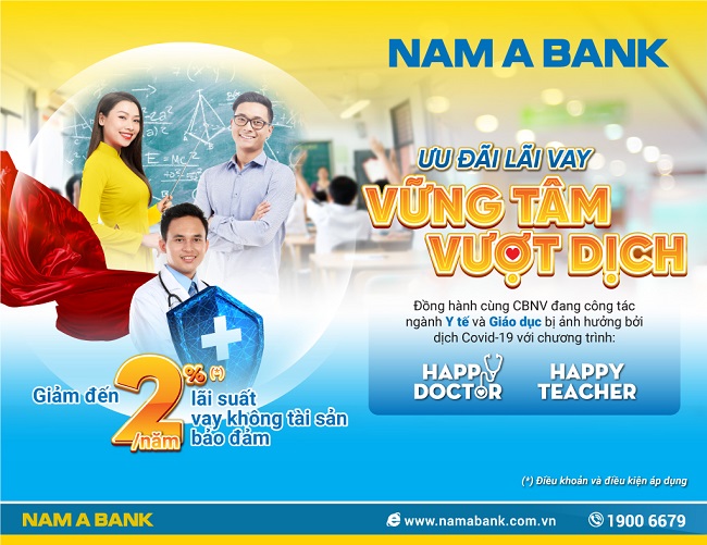 Nam A Bank tung gói ưu đãi “Happy Teacher” và “Happy Doctor” 