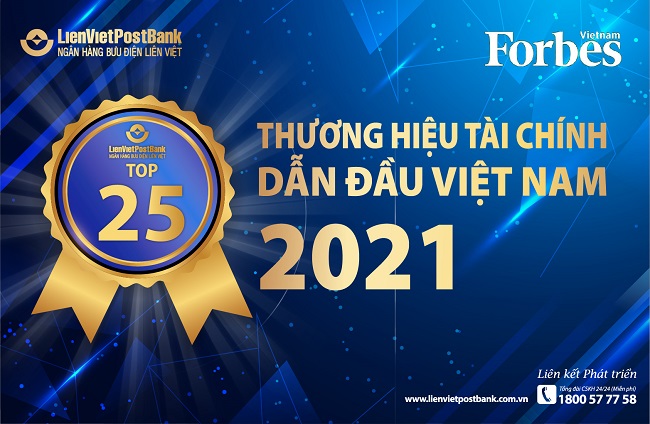 LienVietPostBank vào Top 25 thương hiệu tài chính dẫn đầu 2021 của Forbes 