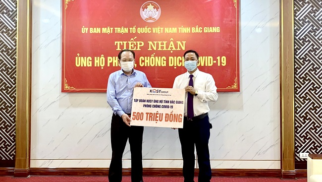 Tập đoàn Kosy ủng hộ tỉnh Bắc Giang 500 triệu đồng phòng chống dịch Covid-19