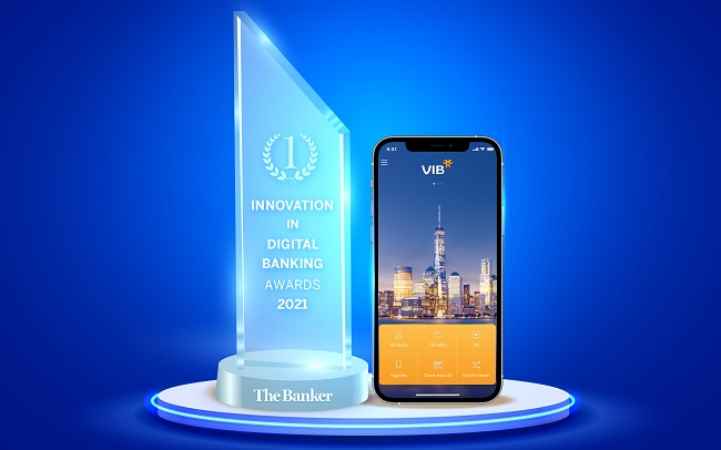 VIB nhận giải 'Đổi mới sáng tạo trong lĩnh vực ngân hàng số năm 2021'