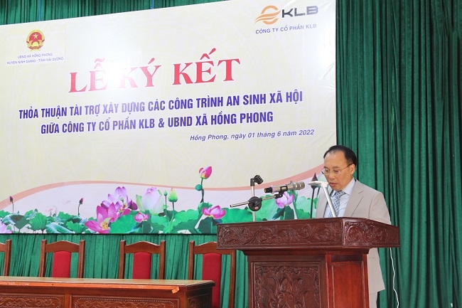 Công ty KLB tài trợ 10 tỷ đồng xây dựng các công trình an sinh xã hội tại Hải Dương 1