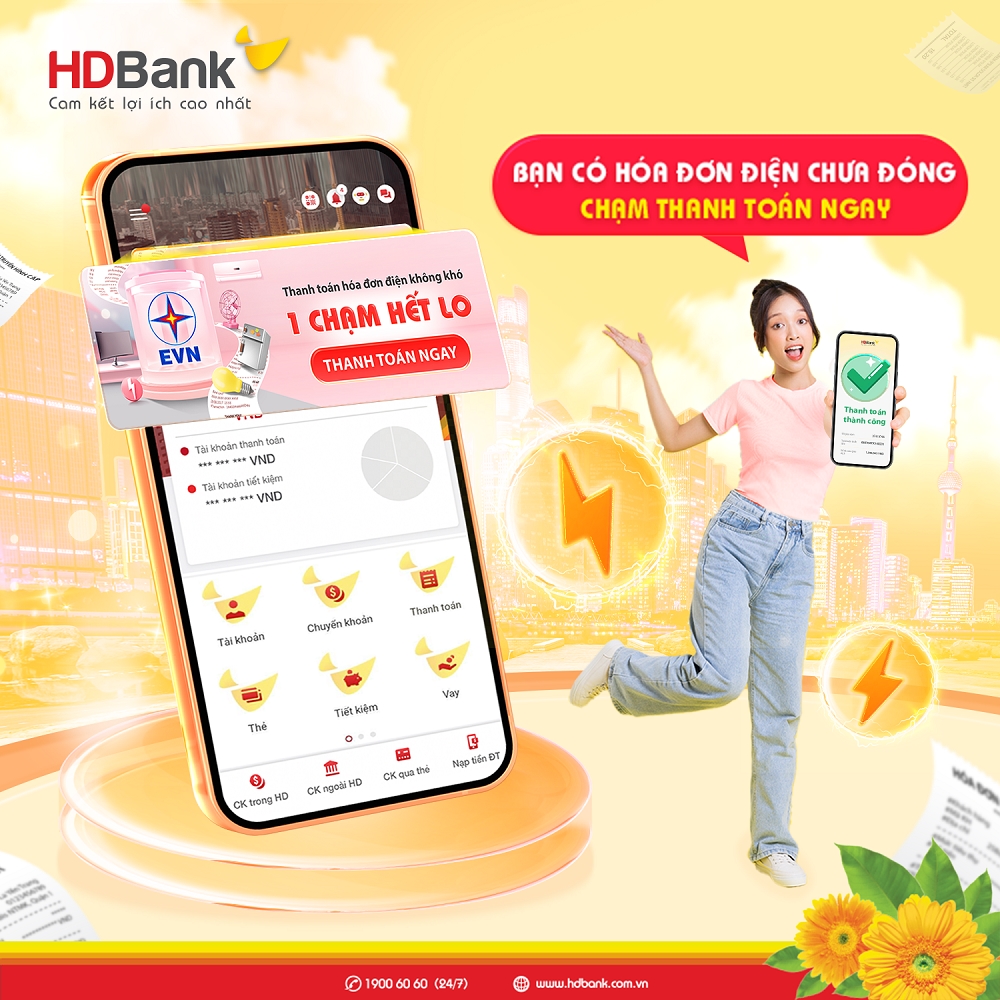 Tính năng '1 chạm' nâng cấp độ cho App HDBank