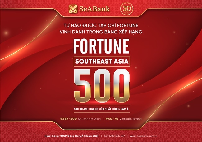 SeABank nằm trong bảng xếp hạng Fortune Southeast Asia 500