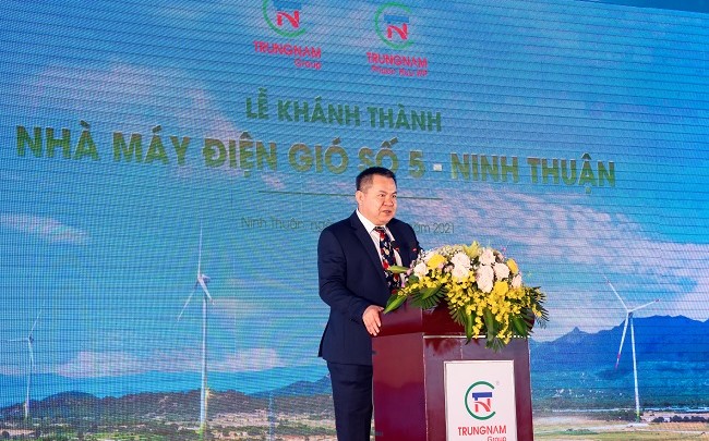 Tổng giám đốc Trungnam Group Nguyễn Tâm Tiến phát biểu tại lễ khánh thành.