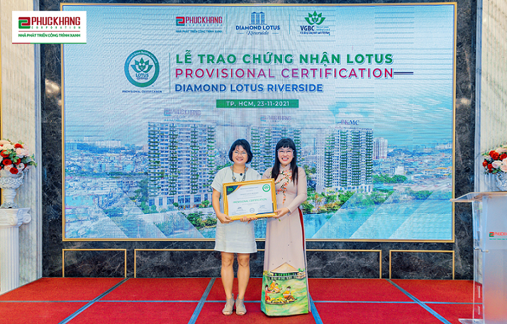 Diamond Lotus Riverside được trao giấy chứng nhận Lotus Provisional Certification