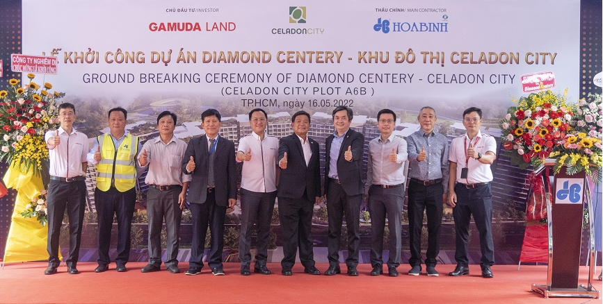 Tập đoàn Hòa Bình khởi công xây dựng khu Diamond Centery – Khu đô thị Celadon City 1