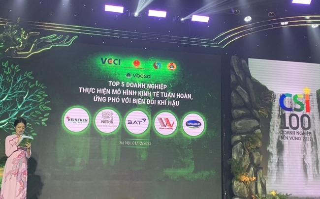 BAT Việt Nam tiếp tục được vinh danh ‘Top 100 doanh nghiệp bền vững Việt Nam’ năm 2022 1