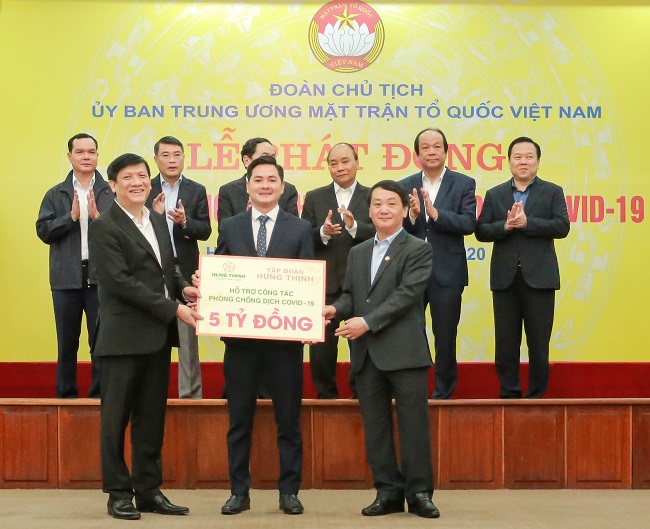 Tập đoàn Hưng Thịnh ủng hộ 5 tỷ đồng hỗ trợ phòng chống dịch Covid-19
